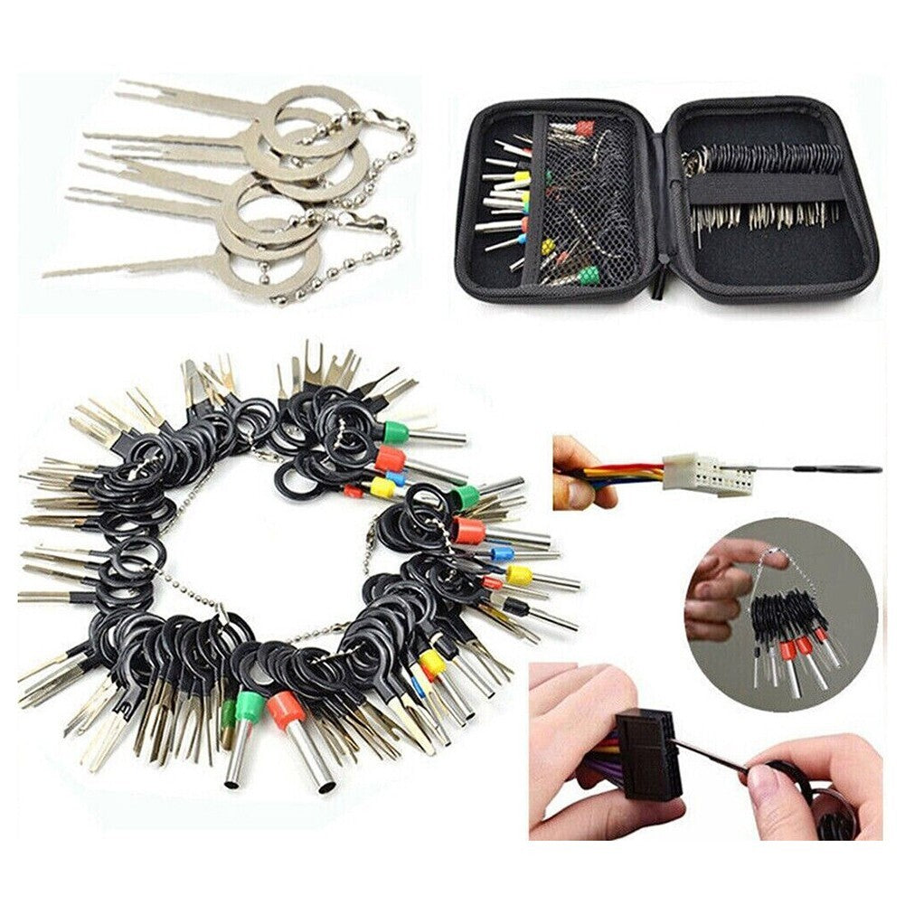 100Pc Pin Ejector Wire Kit Extractor Auto Terminal Removal Connector Puller Tool