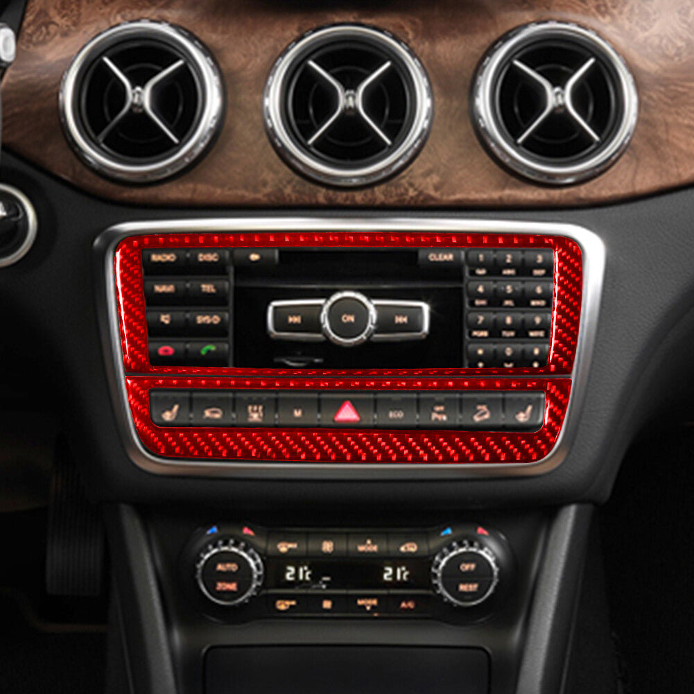 Red Central Control Trim Cover Type-B for Mercedes Benz CLA 2014-2018/GLA 15-18