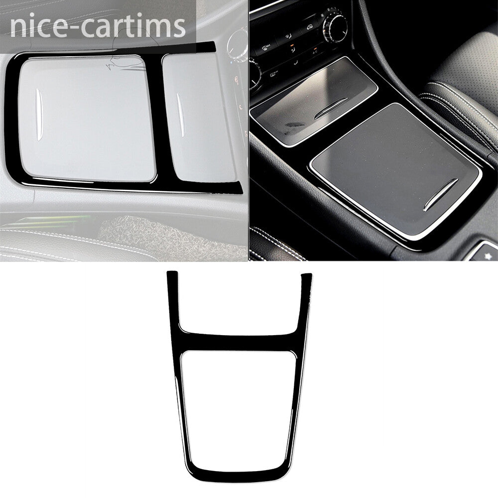 Gloss Black Center Console Storage Box Cover for Benz A GLA CLA Class W176 13-19