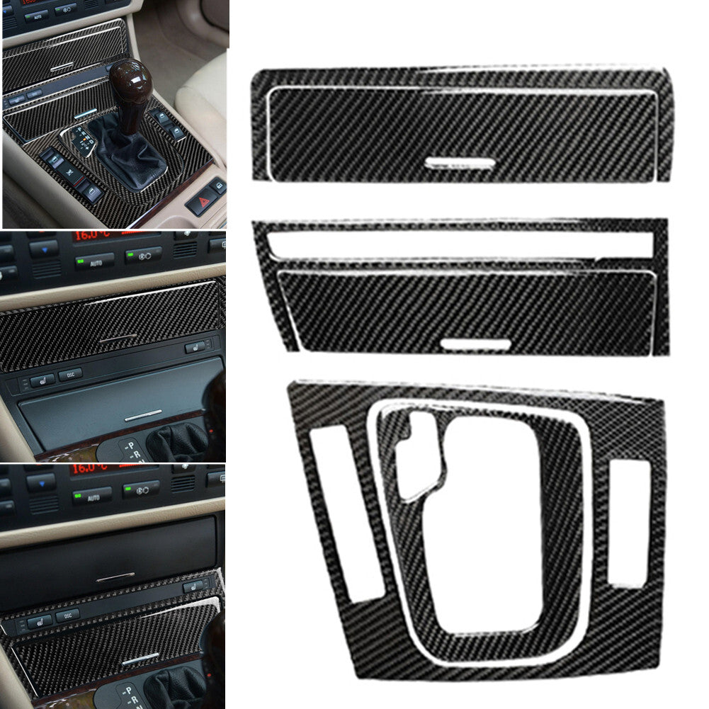 6PCS carbon fiber gearshift panel bezel for BMW 3 Series E46 1998-2005