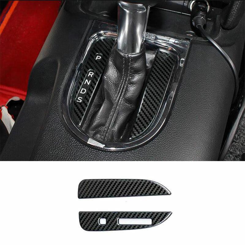 for Ford for Mustang 2015-22 Steel Carbon Fiber Middle Console Gear Shift Frame Trim