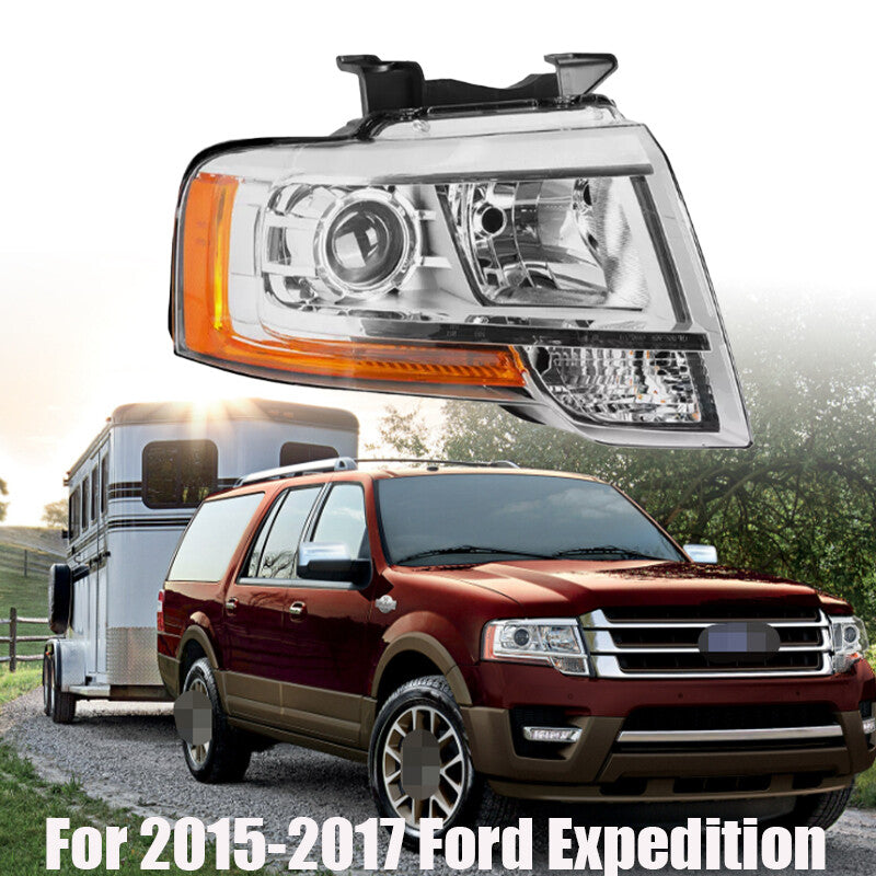Chrome Projector Right Headlight For 2015-2017 for Ford Expedition Passenger Side