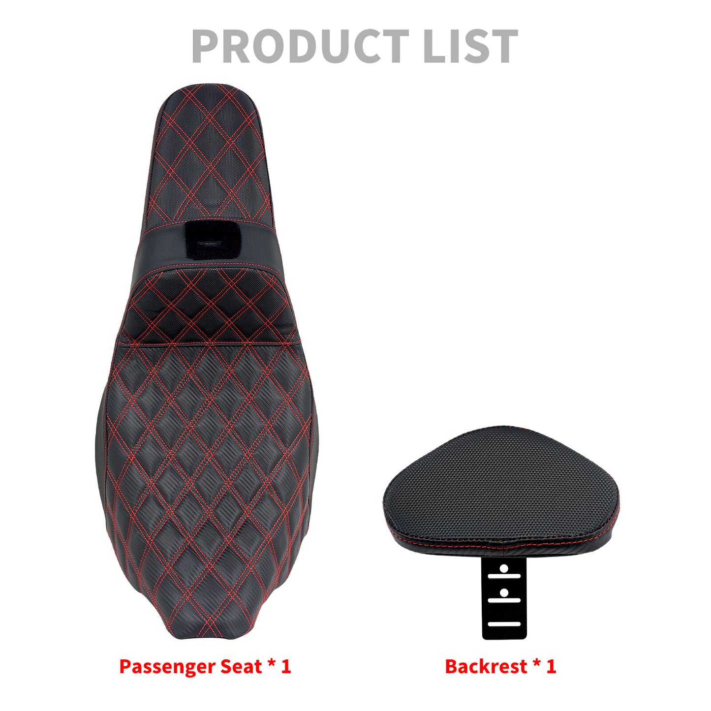 Driver Passenger for Seat Red Line w/ Backrest for Harley Street Road Glide 09-2023