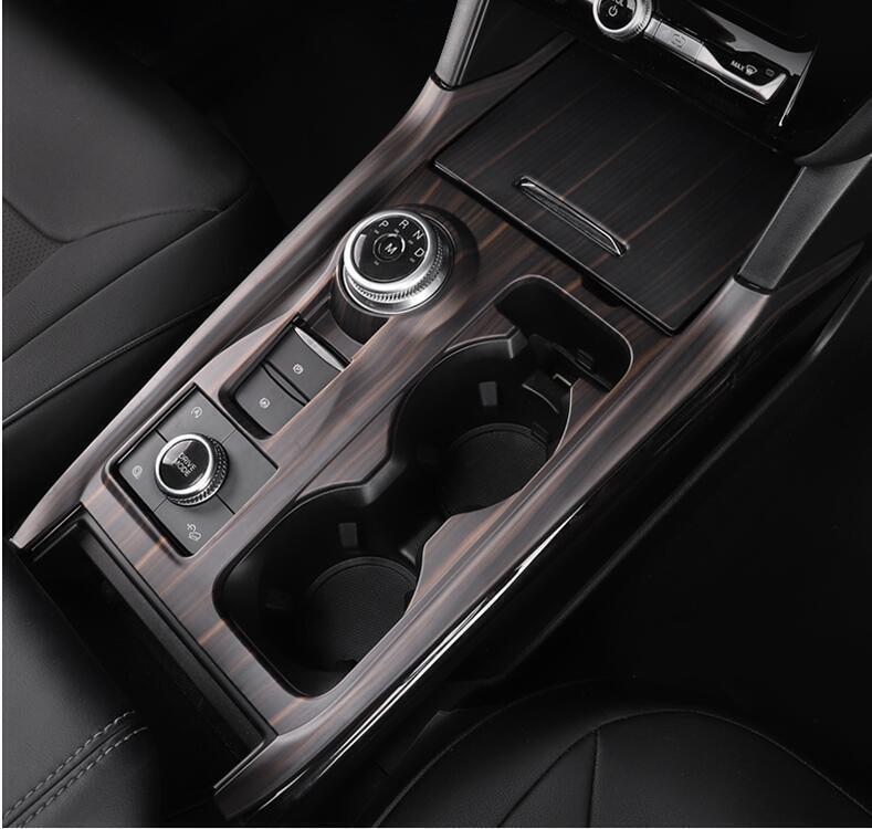 Central Console Gear Shift Panel Trim for Ford Explorer 2020-22 Matt Wood Grain
