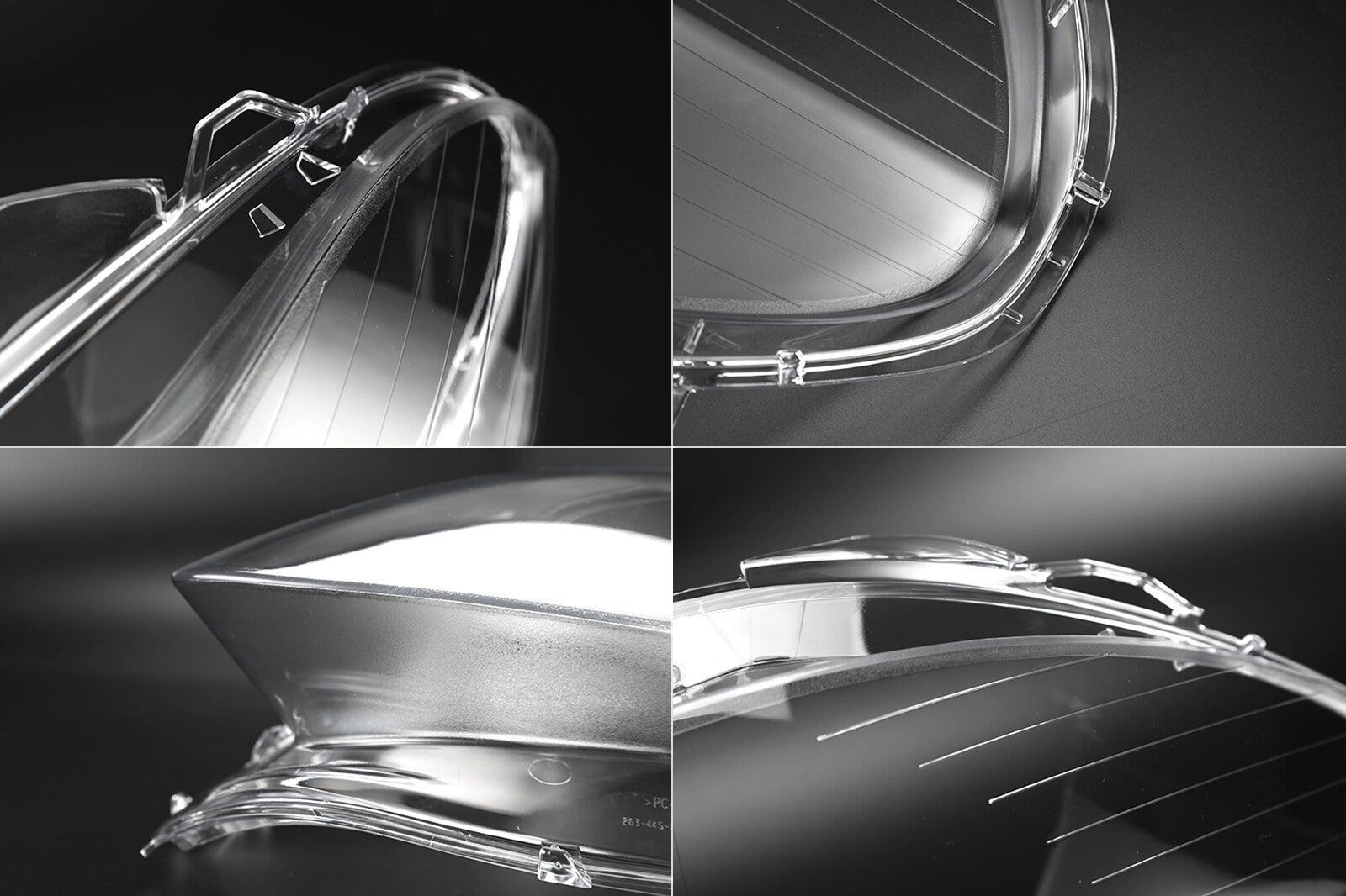 A pair of replacement headlight lens covers for Mercedes-Benz W251 R320 R350 R500 (2006-2010)