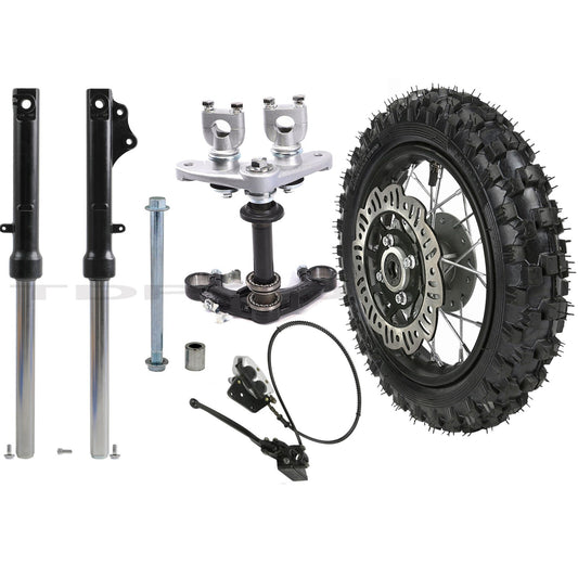 Triple 10-inch disc brake assembly for front fork for CRF50 XR50 Dirt bicycle 110cc
