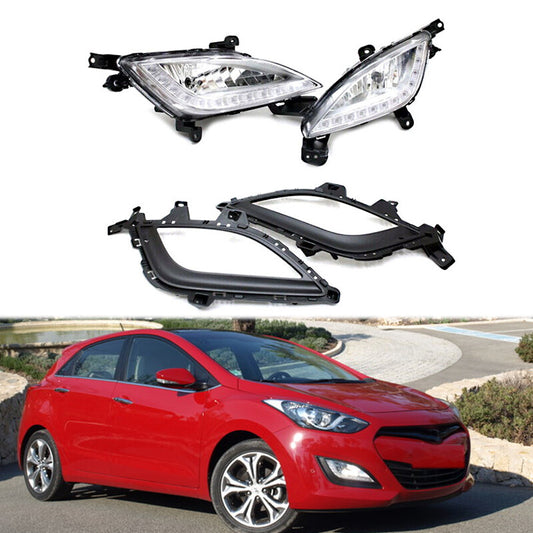 Pair Front Bumper Fog Lamp Fog Lamp cover for Hyundai for Elantra GT i30 2012-2016