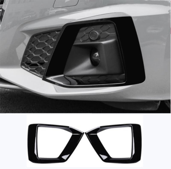 Glossy Black ABS for 2020-2023 for AUDI for A5 S5 Front Fog Light Lamp Frame Cover Trim