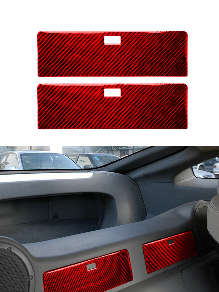 Red Rear Storage Box Panel Trim Cover Carbon Fiber for Nissan 350Z 2006-2009