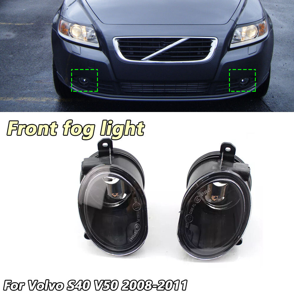 for Volvo S40 V50 2008-2011 Front Fog Light Assembly Fog Driving Lamp 1Pair