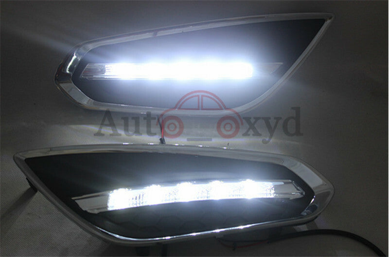 A pair of DRL fog lights and front bumper LED daytime running lights for Volvo S60 T5 09-13