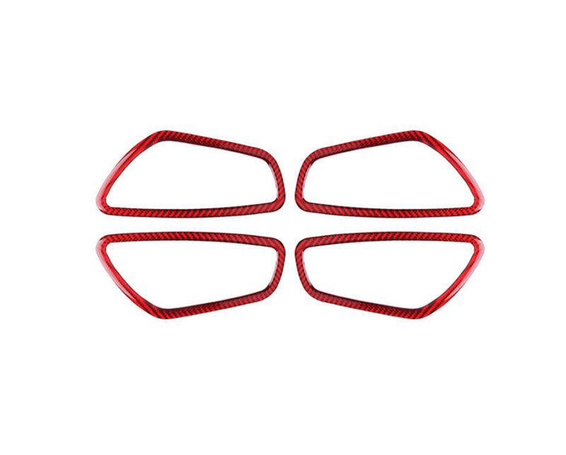 For 2016-2020 for Honda for Civic 10th Red Carbon Fiber Inner Door Bowl Cover Trim 4pcs