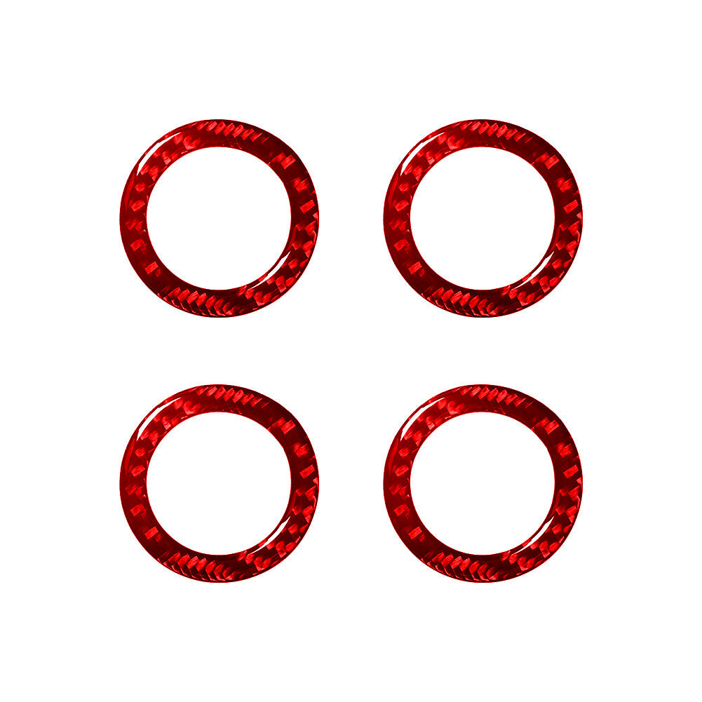 8X Red Carbon Fiber Speaker Ring Cover Trim For Land for Range Rover Sport 2014-2017