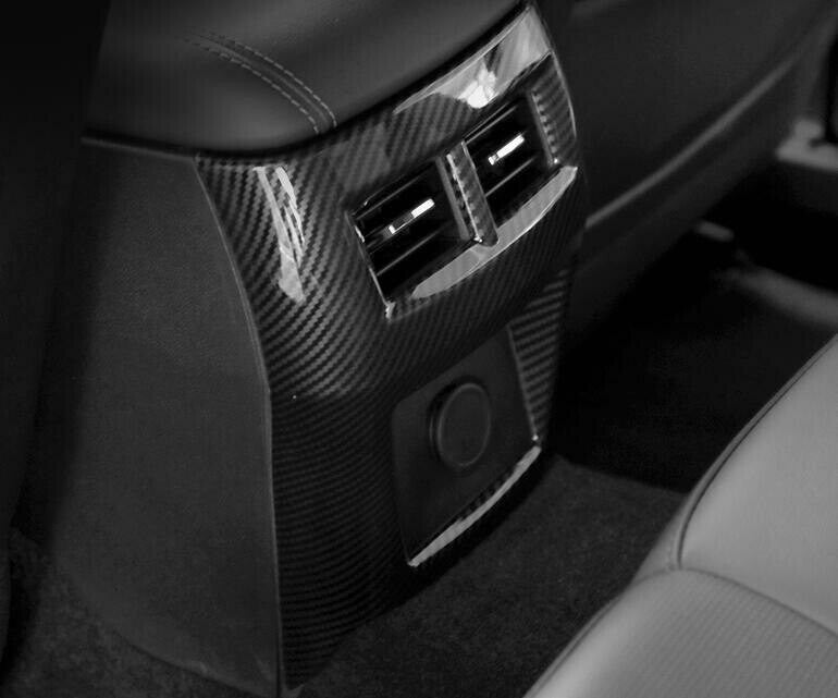 for Cadillac CT4 2020-24 Carbon Fiber Rear Air Outlet Anti-Kick Panel Cover Trim