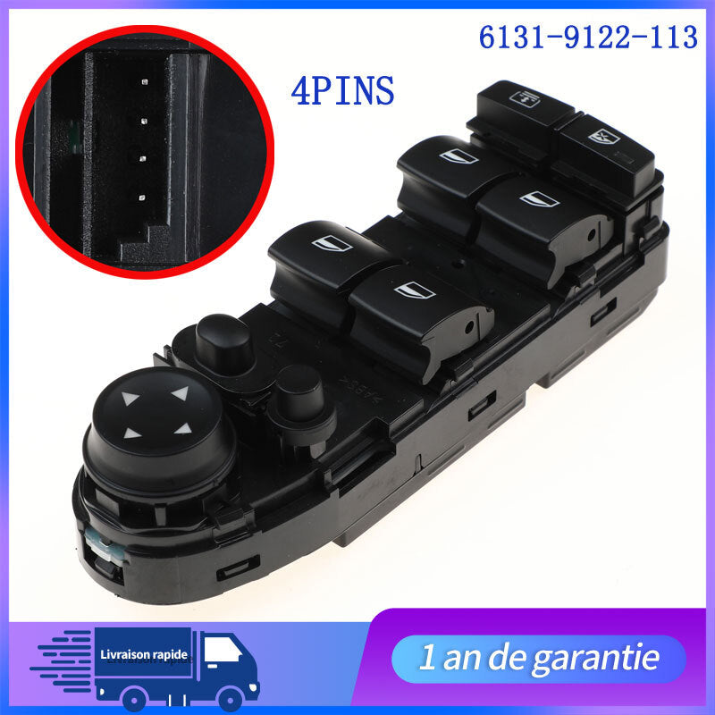 COMMANDE INTERRUPTEUR BOUTON LEVE VITRE POUR for BMW SERIE 5 - 61319122113 NEUF