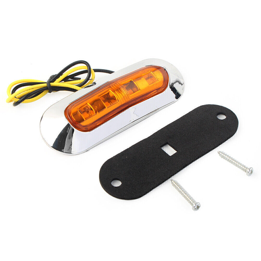 1PC 4 LED Side Clearance Marker Light Fit Truck Trailer Pickup 12V 24V Amber Car