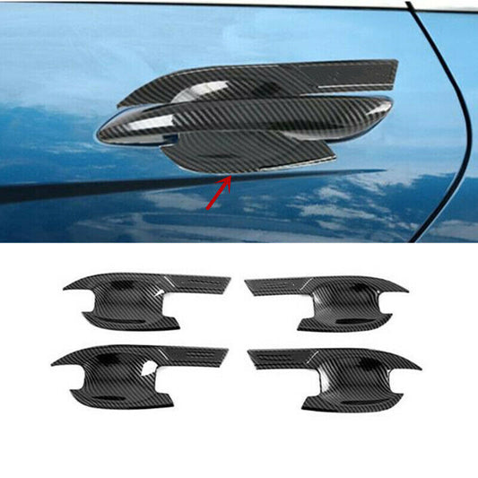 4Pc Carbon ABS Door Handle Bowl Molding Cover Trim for Hyundai for Elantra 2021-2023