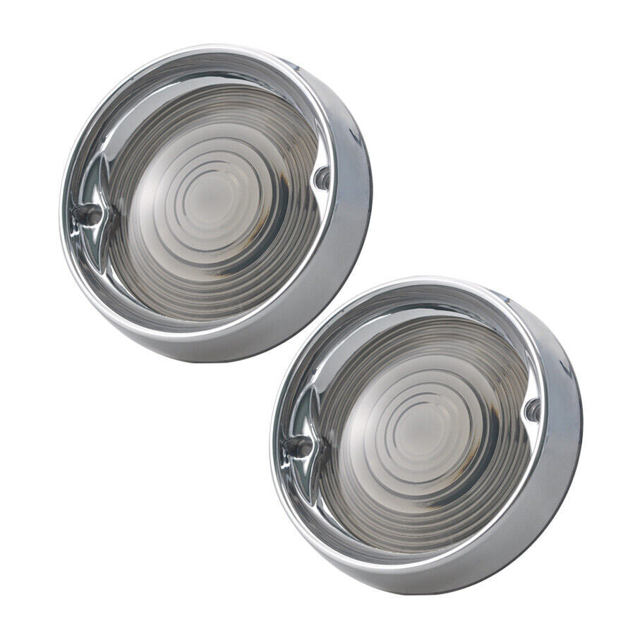 4PCS Chrome Turn Signal Light Trim Ring Smoke Lens for Harley Touring Road King