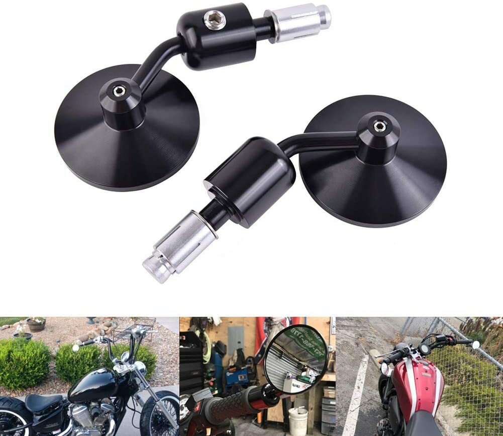 US Ship CNC 7/8 Handlebar Bar End Rearview Mirrors for Harley