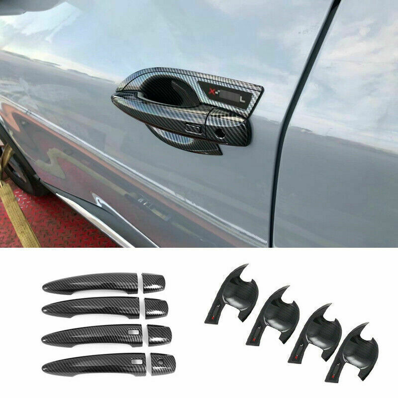 for Nissan Rogue X-Trail 2021-2022 ABS Carbon Fiber Door Handle Bowl Cover Trim
