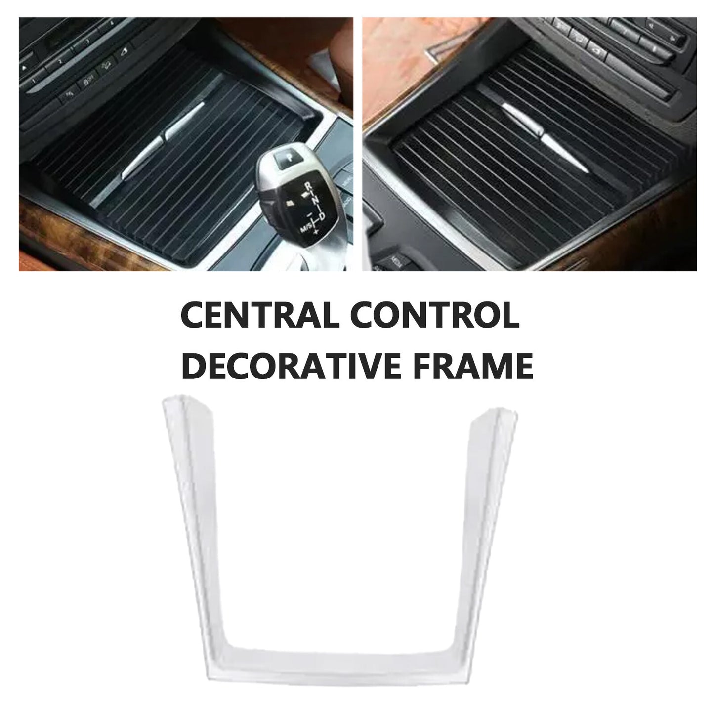 for BMW X5 X6 E70 E71 2008-2013 Water Cup Central Console ABS Silver Cover TriHr