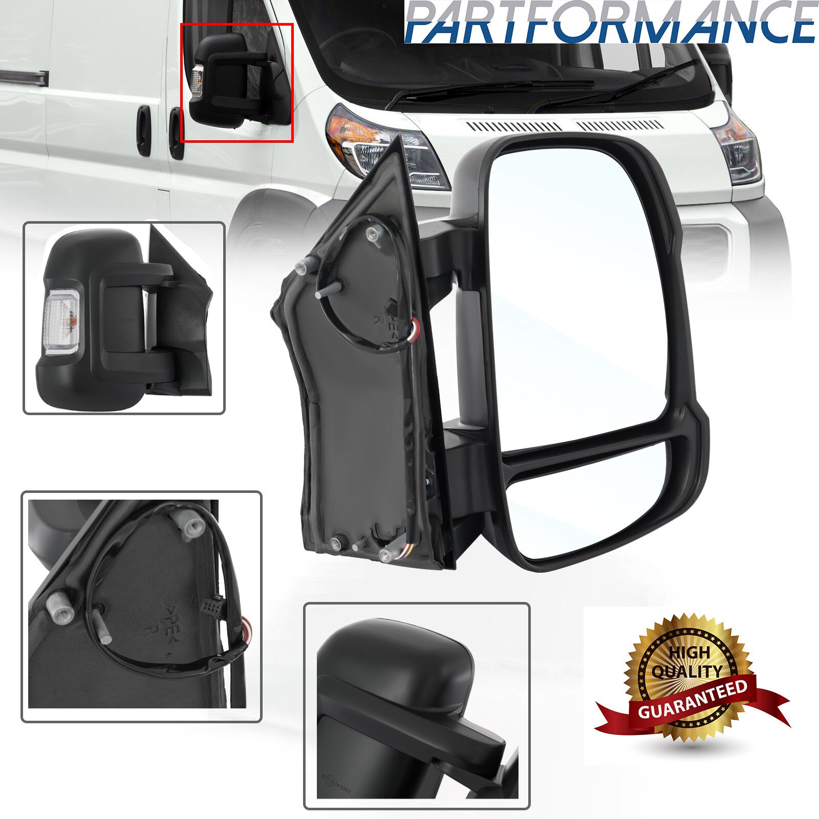Power heated mirror suitable for 2014-2021 for Ram ProMaster 1500 passenger side 5VF01JXWAG