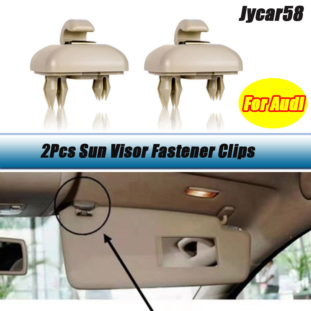 2Pcs for Audi A1 A3 A4 A5 Q3 Q5 S3 S4 S5 TT Sun Visor Clip Hook 8U0857562A Beige