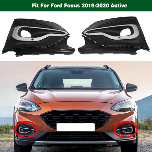 Pair of Fog Light Lamp Bumper Cover Bezel R LH for Ford Focus 2019-2020 Active