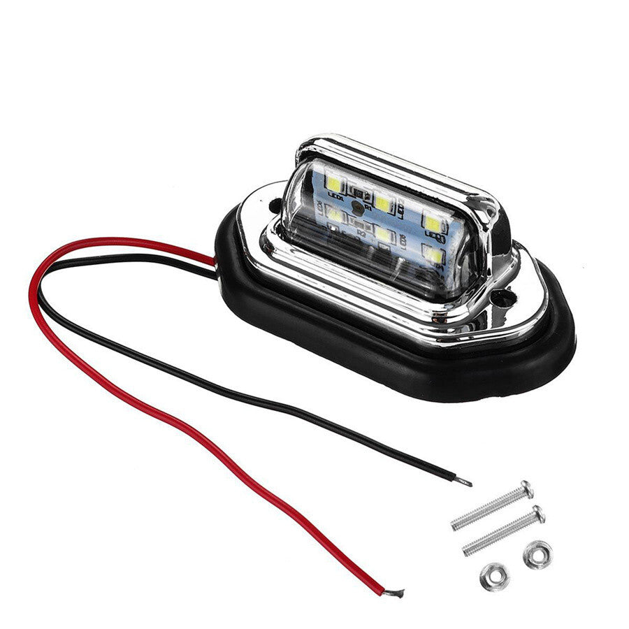 6 LED License Plate Tag Light Lamp Fit Truck SUV Trailer Van Accessories 12V 24V