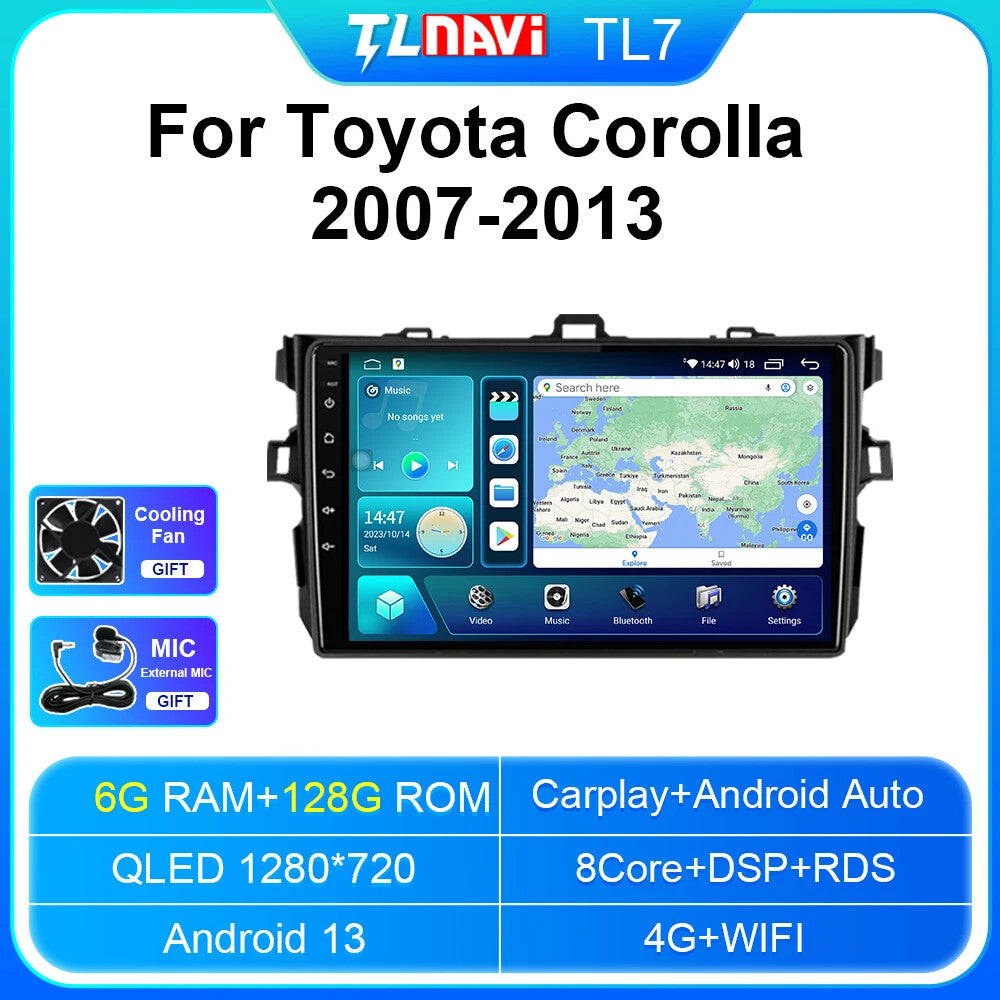 for Toyota for Corolla E140 E150 2007-2013 Car Radio Multimedia Stereo GPS Player