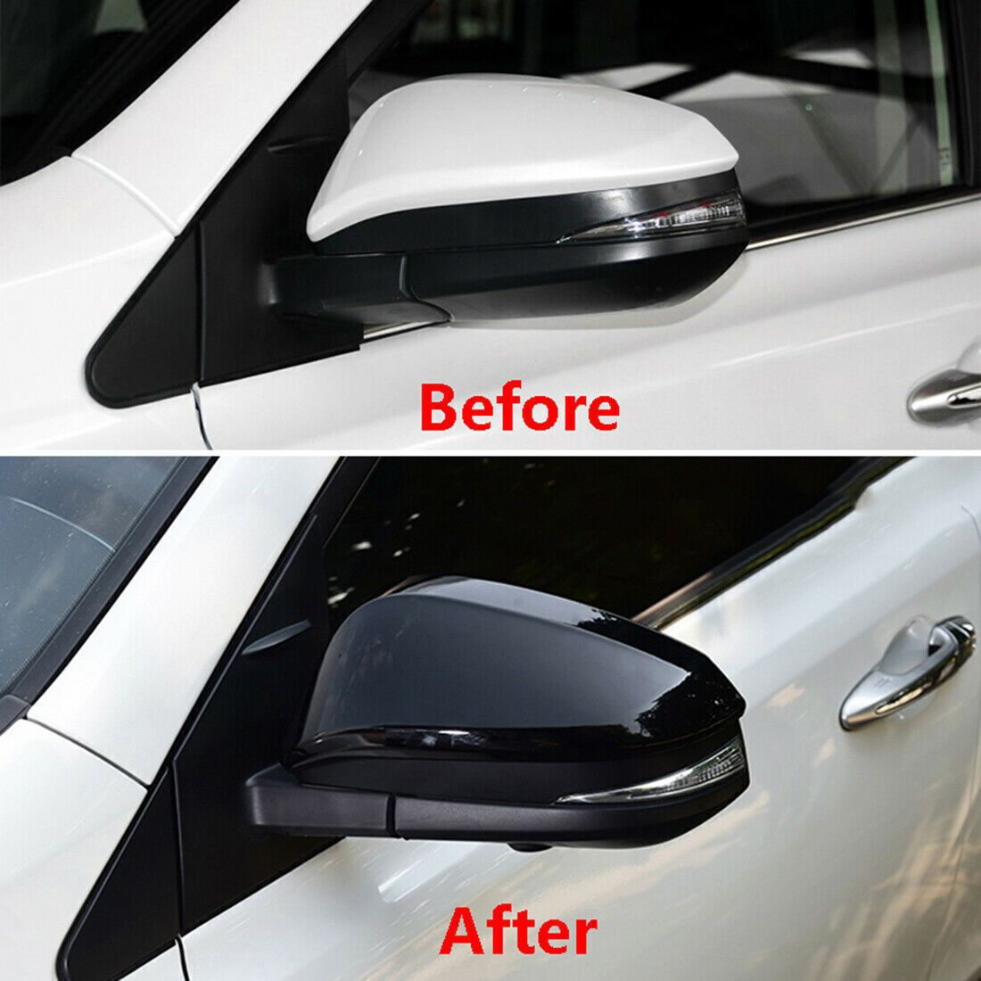 for Toyota RAV4 2013-2018 Glossy Black ABS Side Door Rearview Mirror Cover Trim