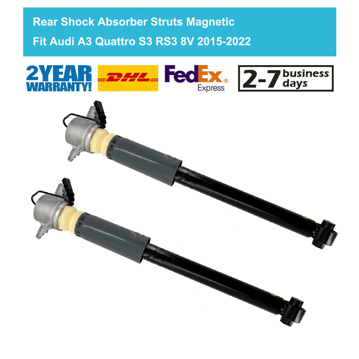 Pair Rear Shock Absorber Struts Magnetic for Audi A3 Quattro S3 RS3 8V 2015-2022