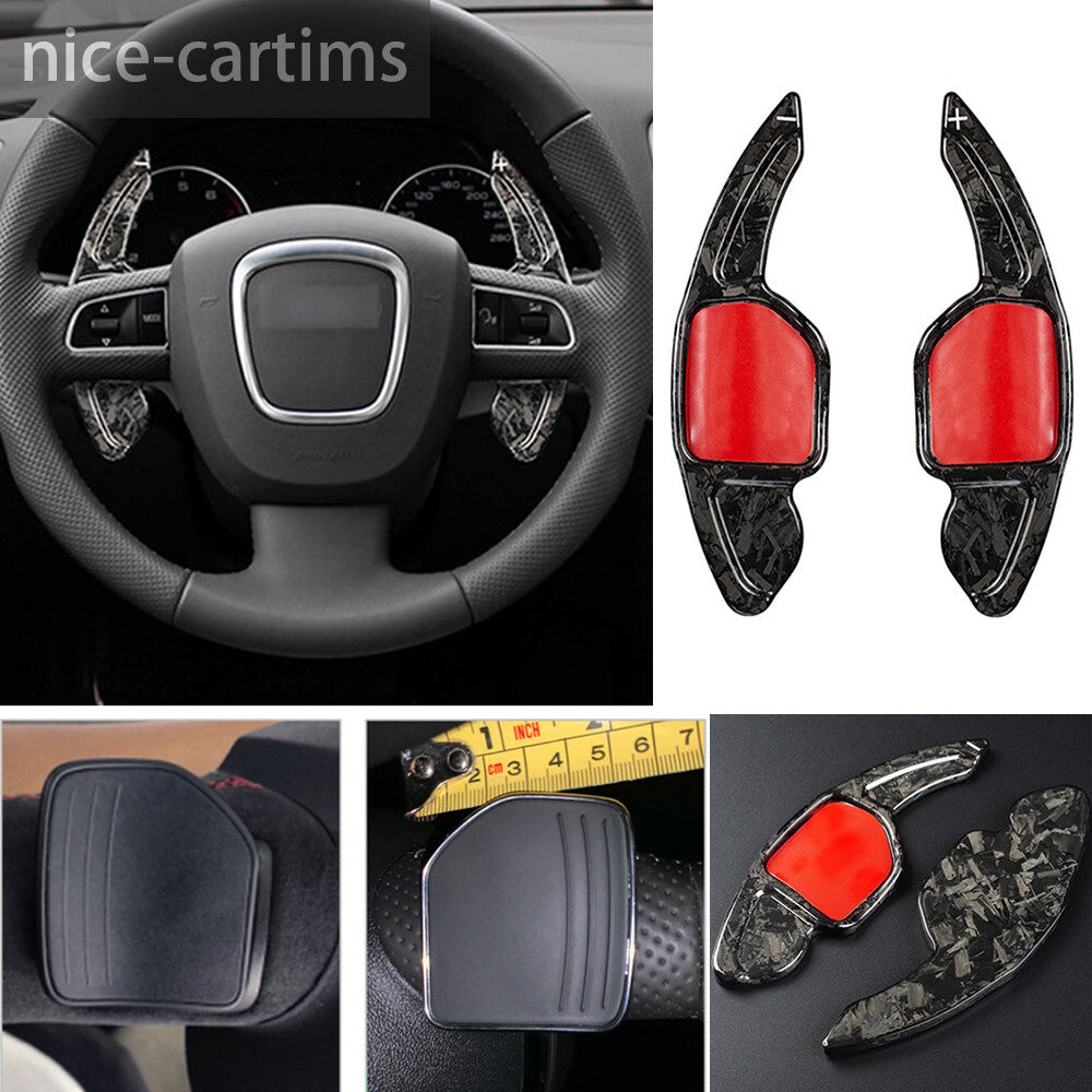 2¡ÁForged Carbon Steering Wheel Paddles Shifter for Audi A3 A4 A5 A6 S6 Q5 Q7 TTS