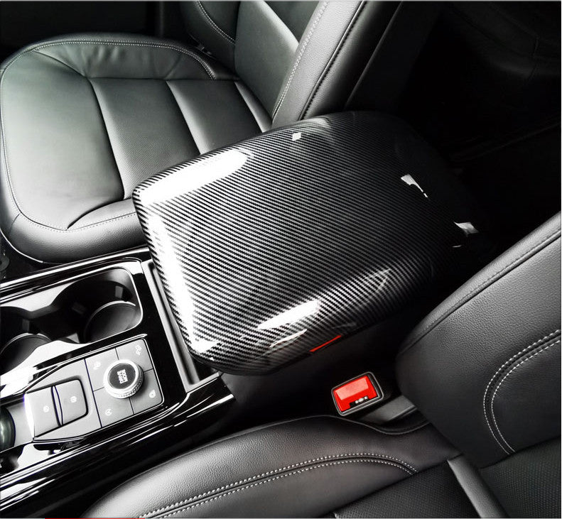 Carbon fiber Central Storage Box Cover Trim for Ford Explorer 2020-2023