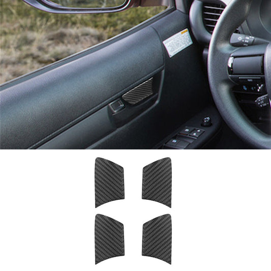 4Pcs Carbon Fiber Door Door Inner Bowl Cover Trim for Toyota Hilux 2015-2021