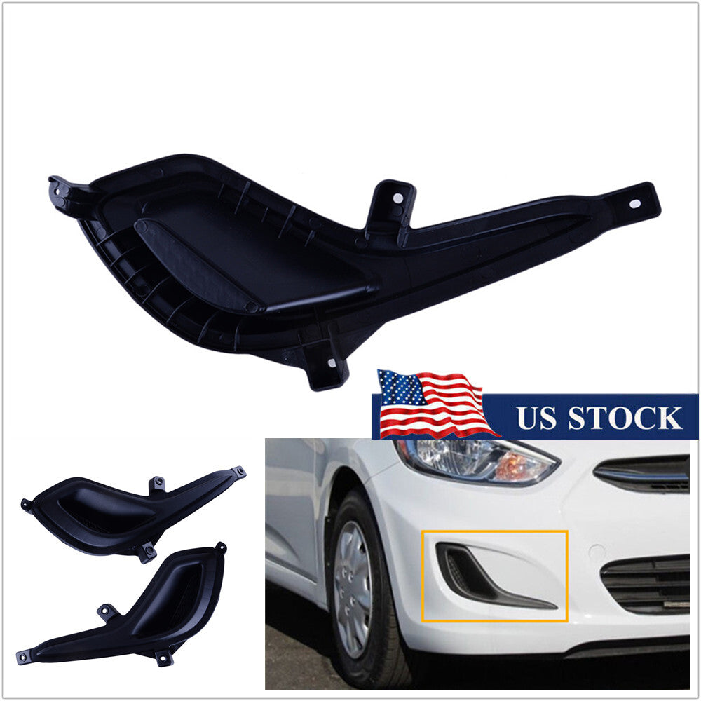 2 Pcs Car Car Bumper Fog Light Cover Driver+Passenger For 2012-17 for Hyundai Accent