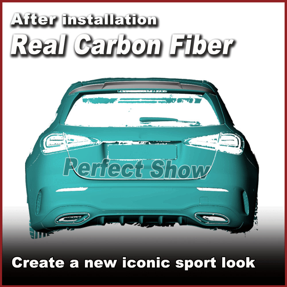 Fit for Benz W177 A250 A35 Hatchback 2019-21 REAL Carbon Rear Roof Spoiler Wing