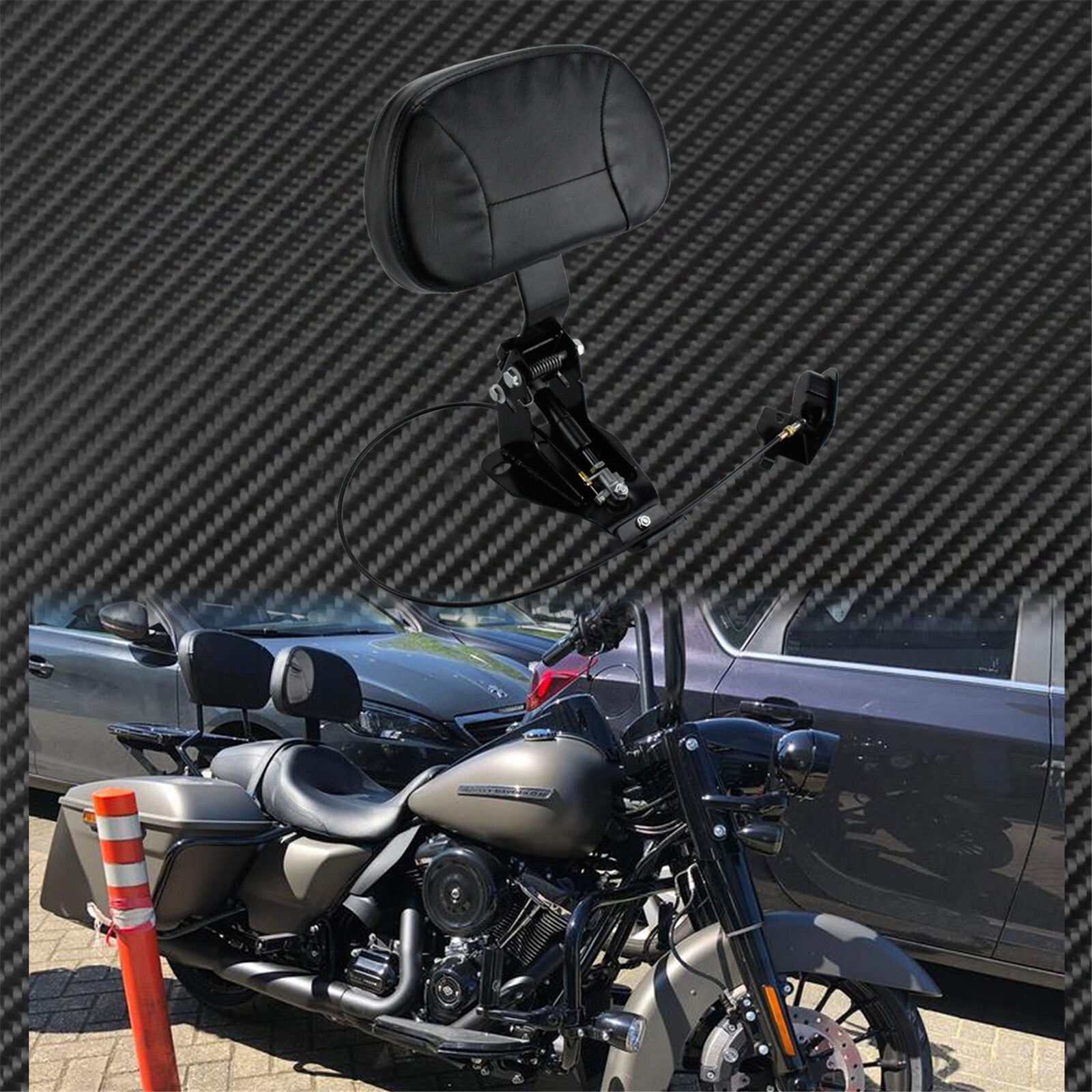 Full Forward Adjustable Rider Backrest Mounting Fit for Harley Touring 2009-2020