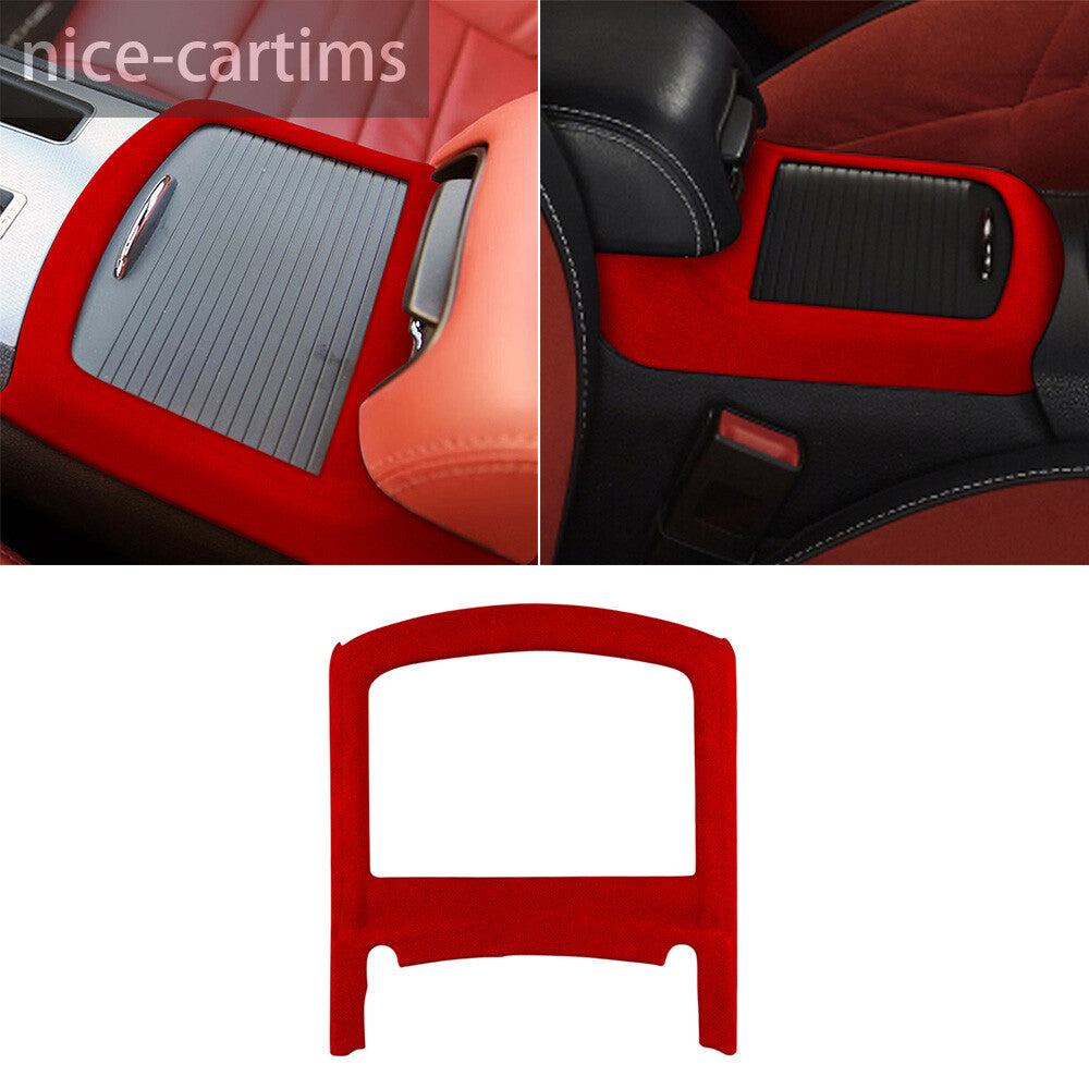 Suede Wine Red Central Water Cup Holder Panel Cover for Dodge Charger 2015-2023