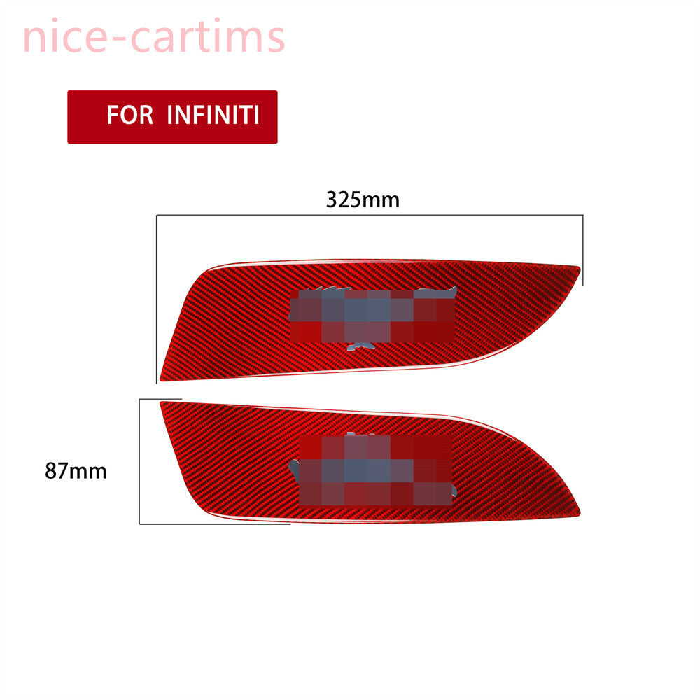 Red Carbon Fiber Interior Rear Door Panel Decor Cover for Ford for Mustang 2009-2013