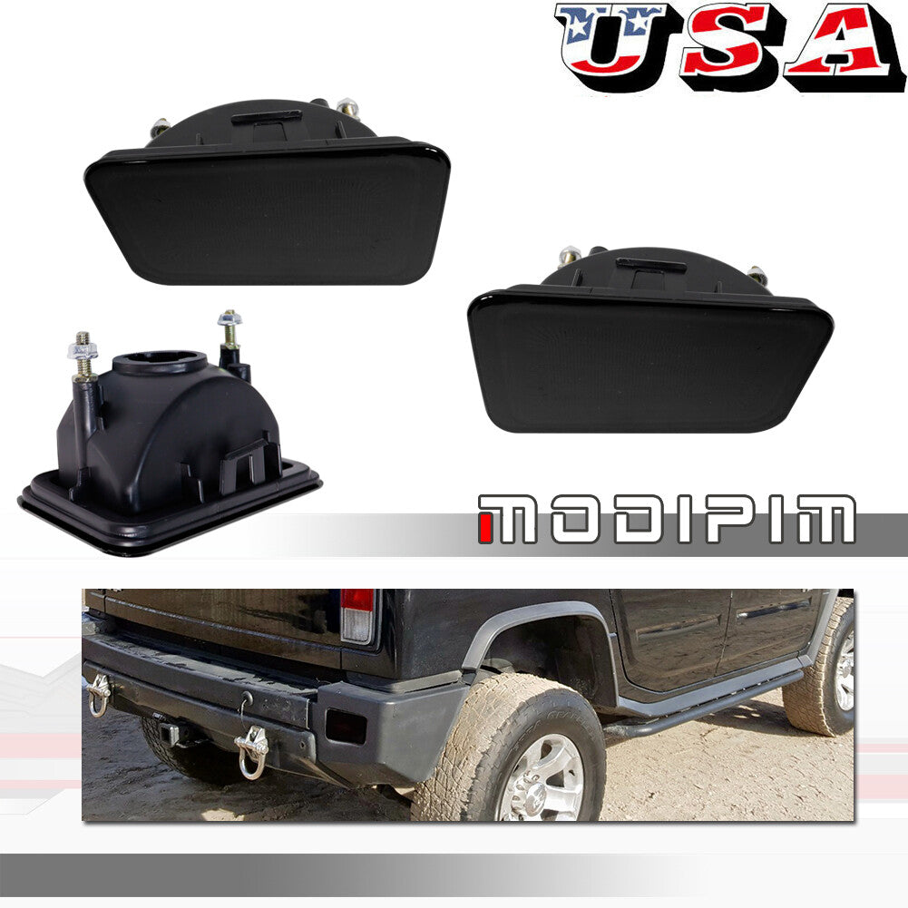 Smoked lens car rear bumper reflector decorative cover suitable for 05-09 for Hummer H2 taillights