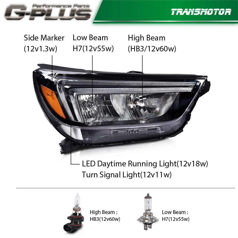 Suitable for 2017-2022 for Buick Encore Halogen LED DRL Headlights (Passenger Side)