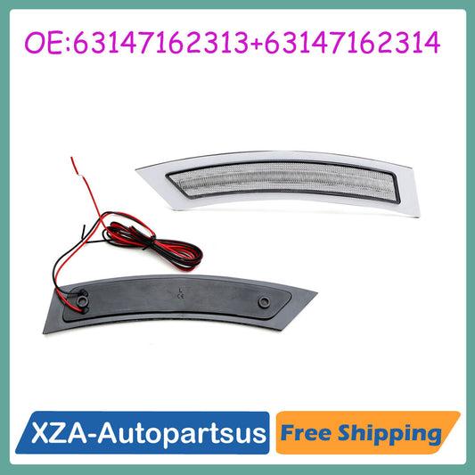 Clear Lens LED Bumper Reflector Replace Side Markers For 07-12 for BMW E92 3 Series