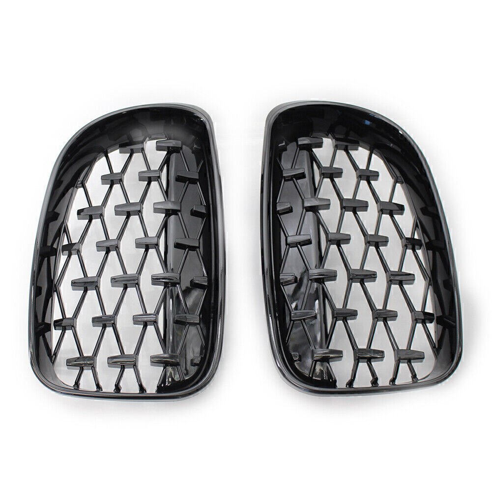 for BMW E81 E82 E87 E88 1 Series 2008-11 Black Diamond Meteor Front Grille Grill