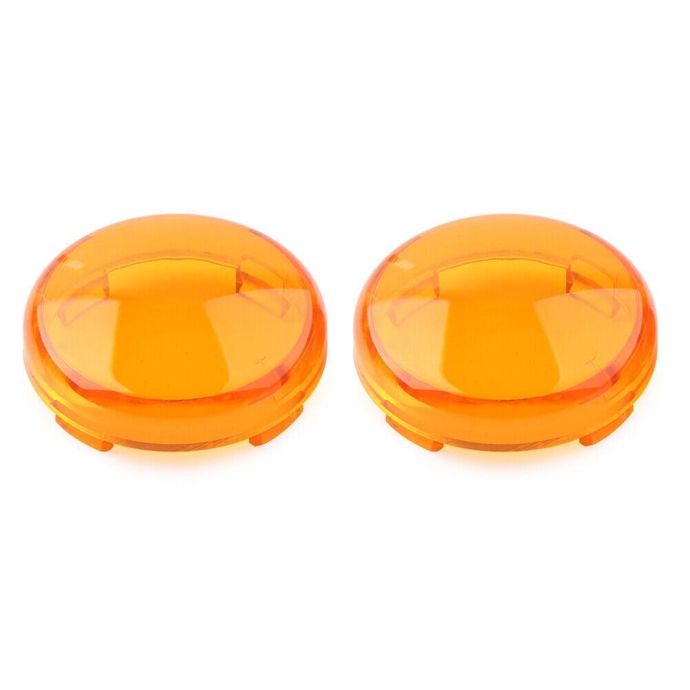 Pair Yellow Turn Signal Lens Light Cover Guard for Harley Touring Softail Dyna