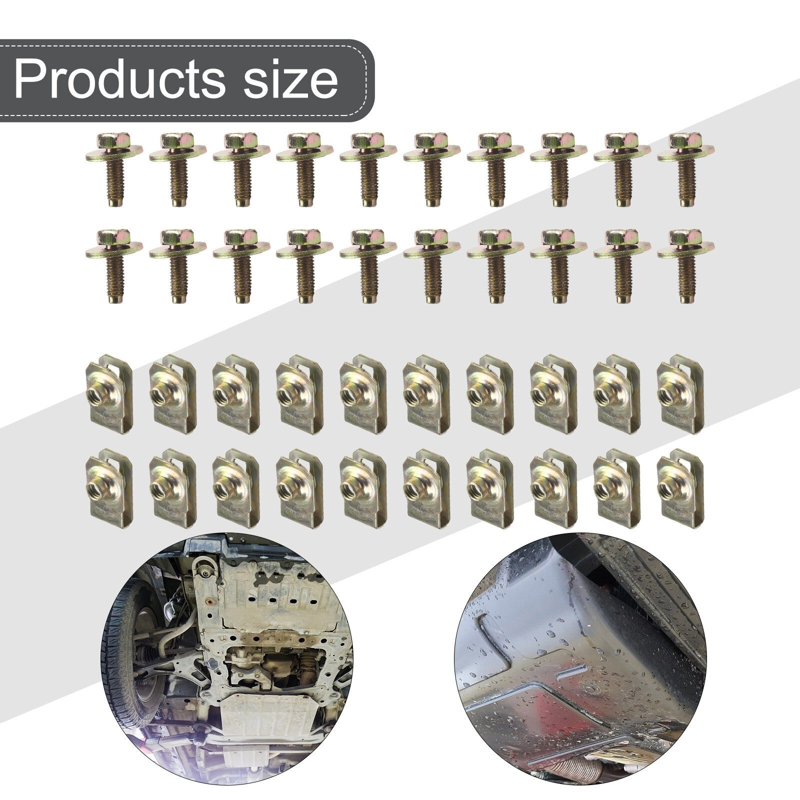 40x Body Bolts U-Nuts-Clips Engine Bottom Fender Liners Push Retainers Fasteners
