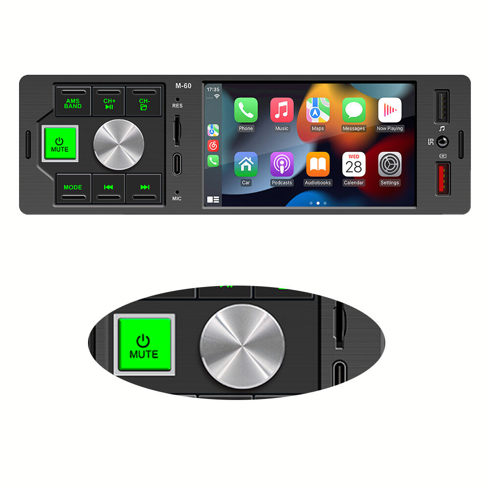 Single Din Bluetooth Car Radio Stereo Receiver IPS Touch Screen MP5 Player USB