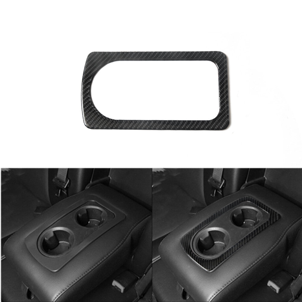 Carbon Fiber Rear Armrest Cup Holder Frame Trim for Dodge for Ram 1500 2009-2012