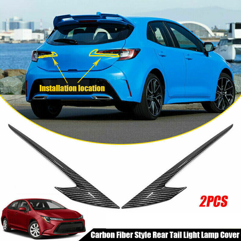 for Toyota for Corolla Hatchback 19-23 Carbon Fiber Rear Tail Light Lamp Trim Cover