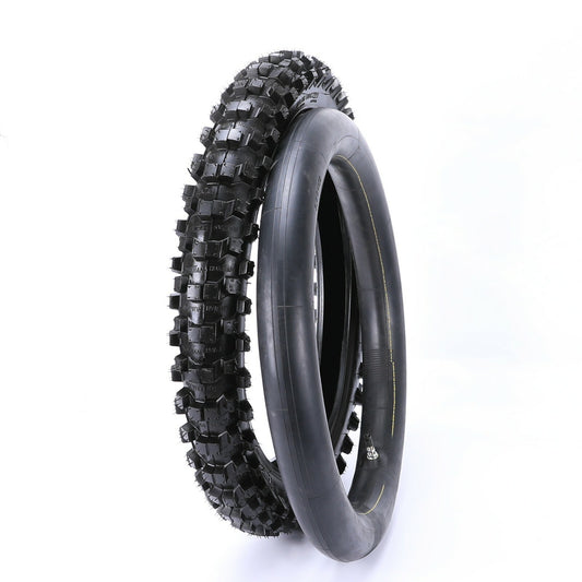 110/90-18 Knobby tires and inner tubes for motorcycles, off-road bikes, and muddy terrain.